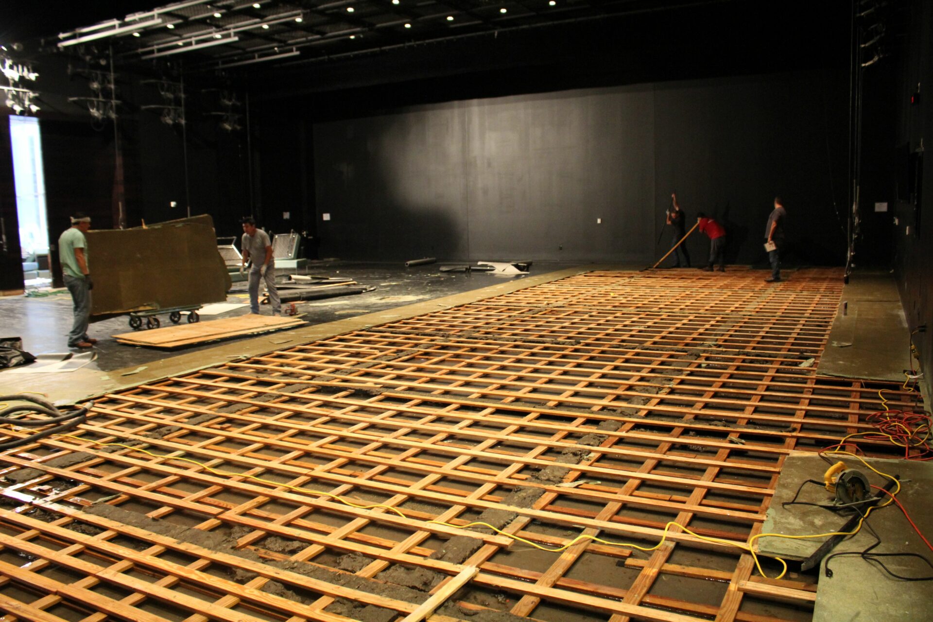 Dance studio floor under construction