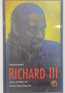 A poster reading "RICHARD III"