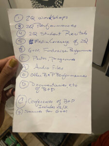 A piece of paper with handwritten notes on it